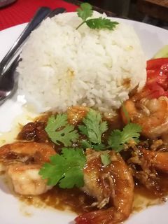 รูปของ กุ้งกระเทียมราดข้าว