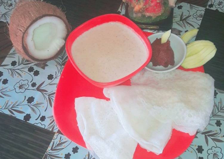 How to Prepare Homemade Neerdose(waterydosa) with sweet coconut milk