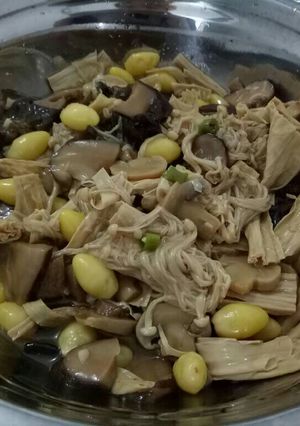 Foto resep Tumis jamur, kulit tahu, dan pek koe saus tiram