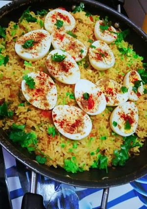 A picture of Egg biryani.