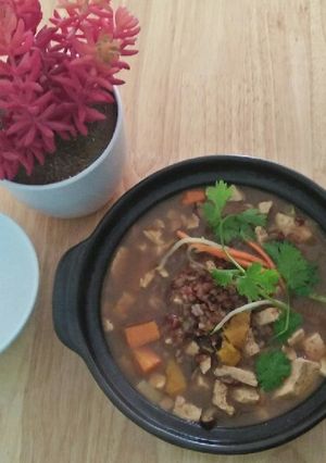 Hình của món Canh gạo lứt chay.
