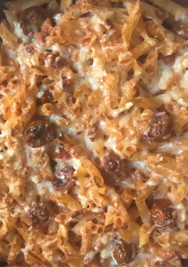 Una foto de Macarrones vegetarianos, con boloñesa de soja texturizada