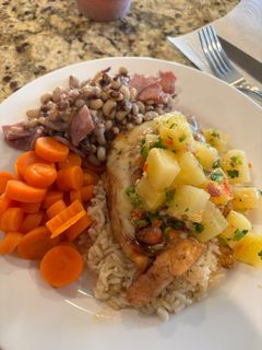 A picture of Grilled Chicken with Pineapple Jalapeño Salsa.