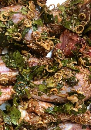Hình của món Gà tây (turkey) nướng mắc mật.