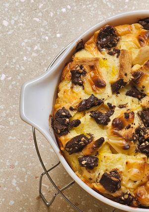 Foto resep Pudding Roti Coklat Keju Super Simple