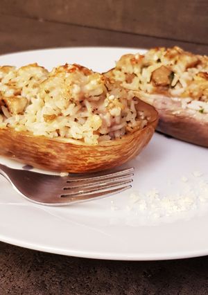 Une photo de Aubergines farcies aux chipolatas