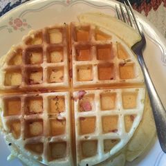 A picture of Ham waffles.