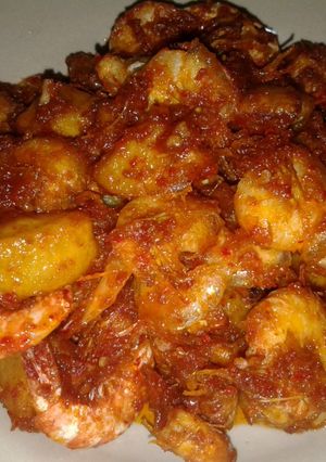 Foto resep Sambal balado udang kentang