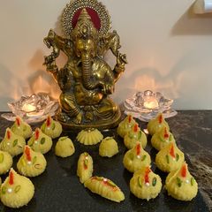 A picture of Almond modak.