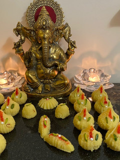 A picture of Almond modak.