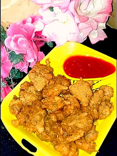A picture of Chat pata crispy pakora.