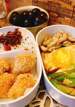 芝麻雞肉球便當-防疫上班便當 的食譜成品照片