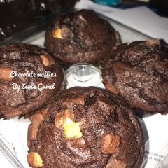 A picture of Moist Chocolate Muffins.