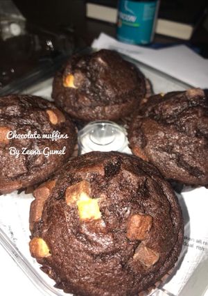 A picture of Moist Chocolate Muffins.