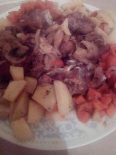 صورة لوصفة لحم مبخر مع الخضر