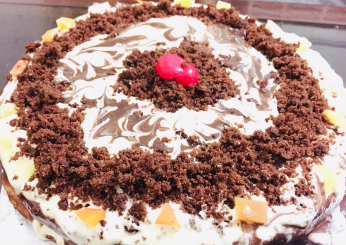 Recipe of Super Quick Homemade Eggless Black Forest Cake   🎂