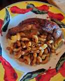 Mac and cheese stuffed brown sugar/cayenne pork chop