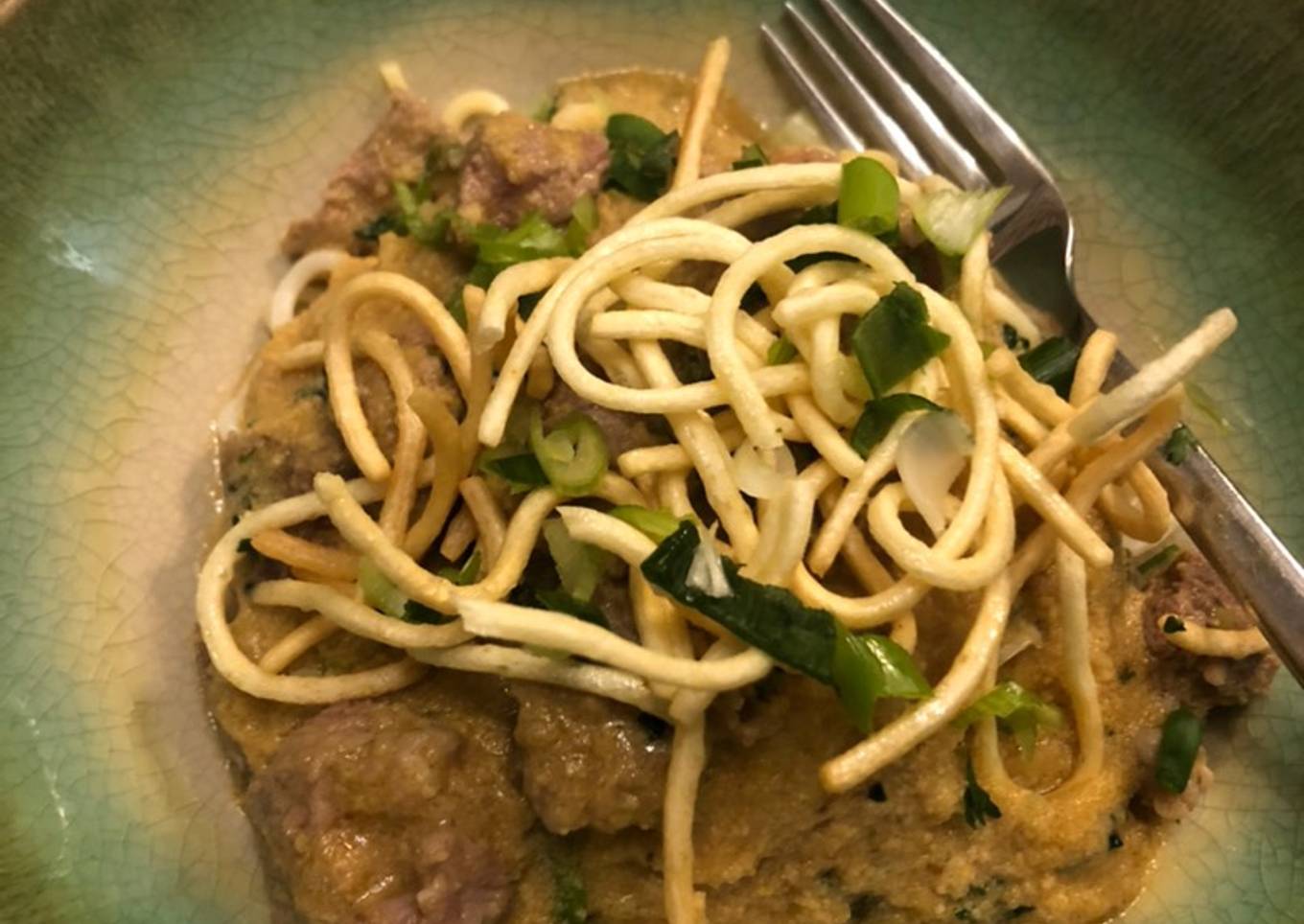 Beef noodle curry