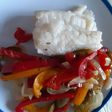 Bacalao con pimientos y cebolla en Lékué