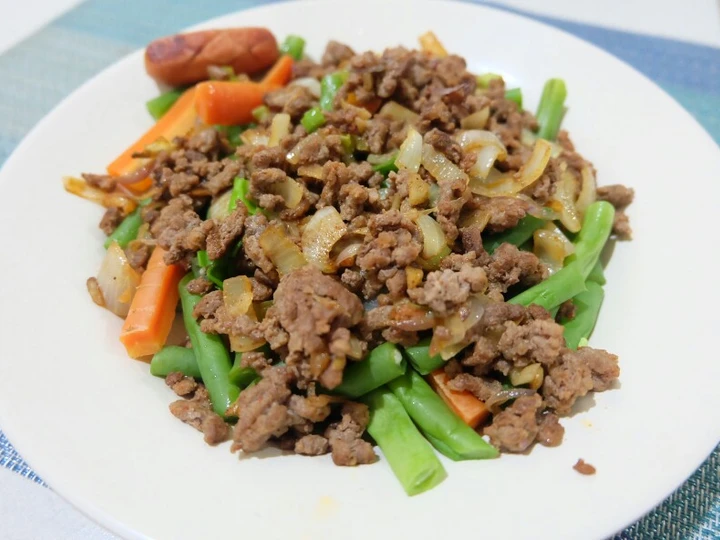 Cara Sederhana Membikin Resep  Tumis Daging Cincang dan Buncis ((Gampanglah pokoknya)) yang Menggugah Selera, Enak