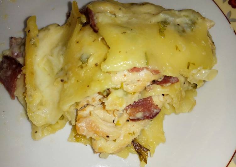 Resep: LezatChicken Alfredo lasagna