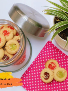Foto resep Strawberry melon blueberry Thumbprint Cookies 👌