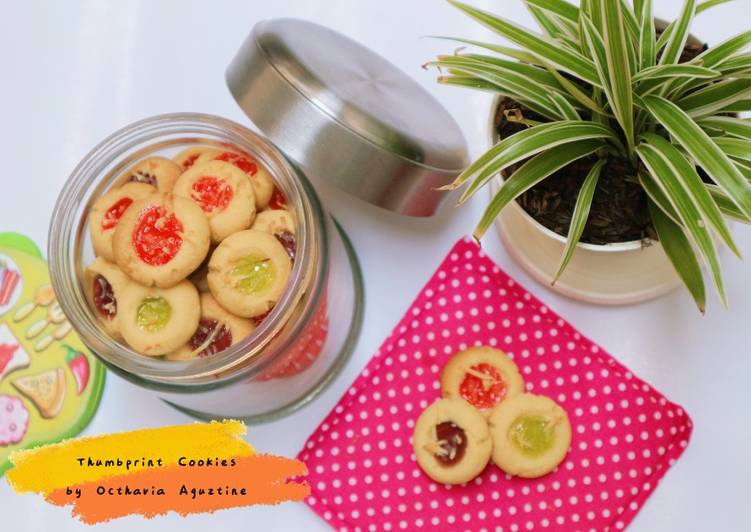 Tutorial membuat Strawberry melon blueberry Thumbprint Cookies 👌 enak