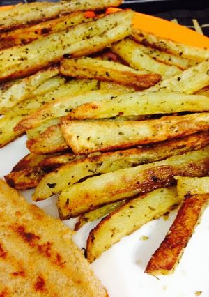 Una foto de Papas al horno con orégano