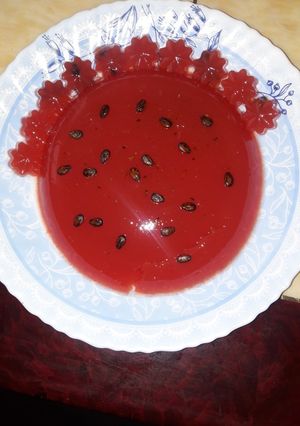 A picture of Watermelon pudding.
