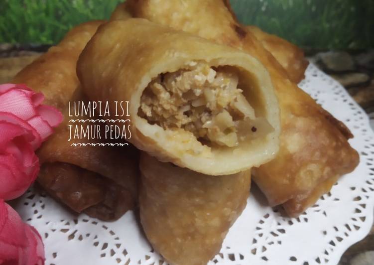 Resep masakan Lumpia isi jamur pedas | Cara Membuat Lumpia isi jamur pedas Yang Enak Dan Lezat