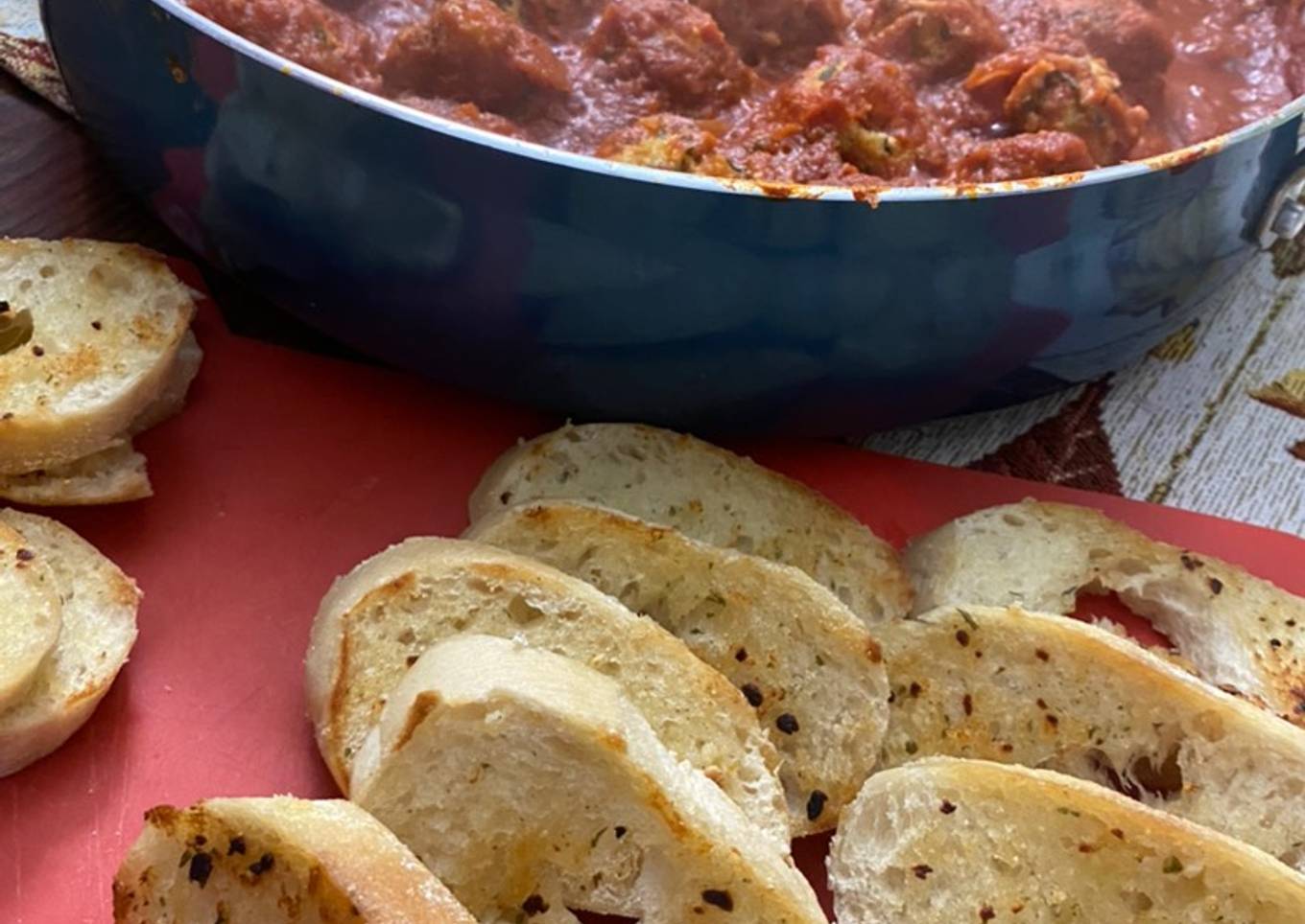 Spinach and Ricotta Meatballs in a red sauce