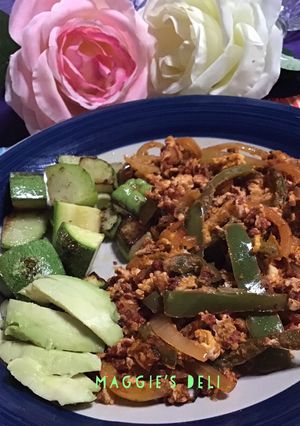 Una foto de Huevos con chorizo y pimientos