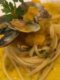 Linguine zucca gialla e vongole veraci
