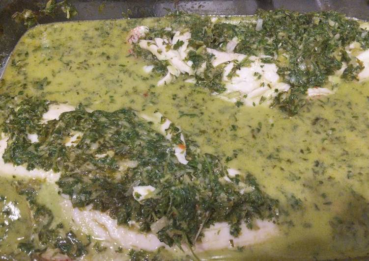 Recipe of Homemade Green Sauce w/ Red Snapper
