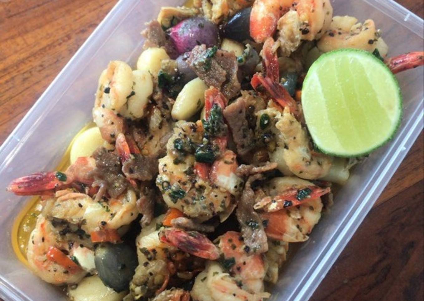 Butter Caramelized Prawn with Bacon