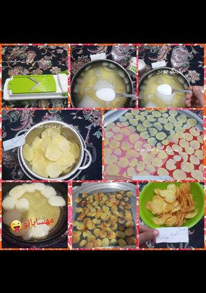 عکسی از دستور چیپس سرکه ای 🥴ونمکی😋