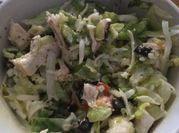A picture of chicken and green pepper salad