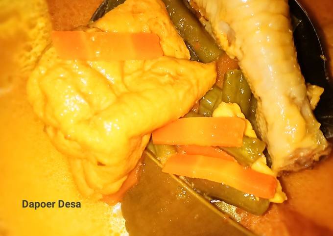 Cara Membuat Sayur Santan Tahu Gembos Ceker Yang Mudah