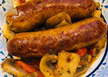 Popular Cuisine Sausage Peppers Onions and Mushrooms Delicious Simple