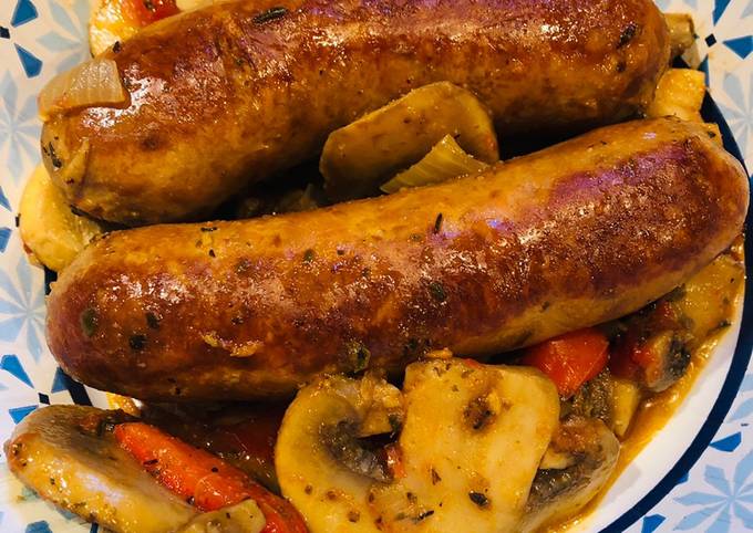 Sausage, Peppers, Onions and Mushrooms