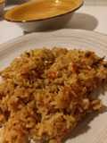 Arroz amarillo y sopa de pollo