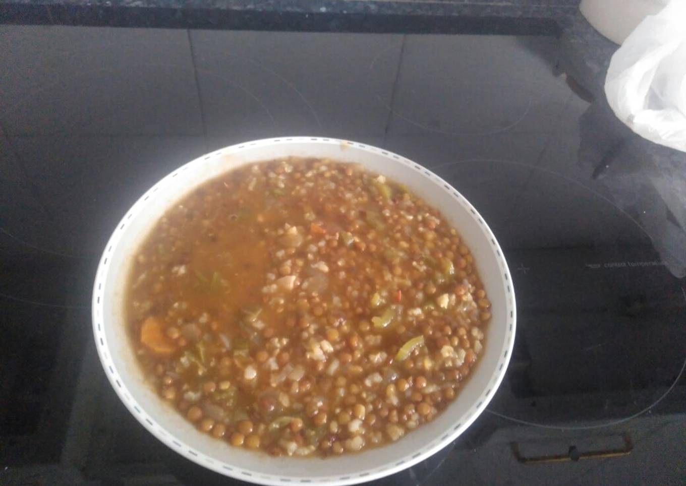 Lentejas con arroz integral