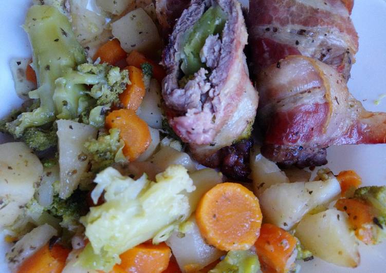 Brokkolis hústekercs vegyes körettel