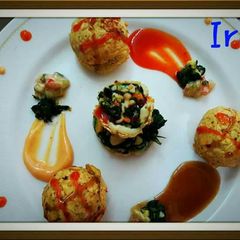 A picture of Papad cheese rolls.