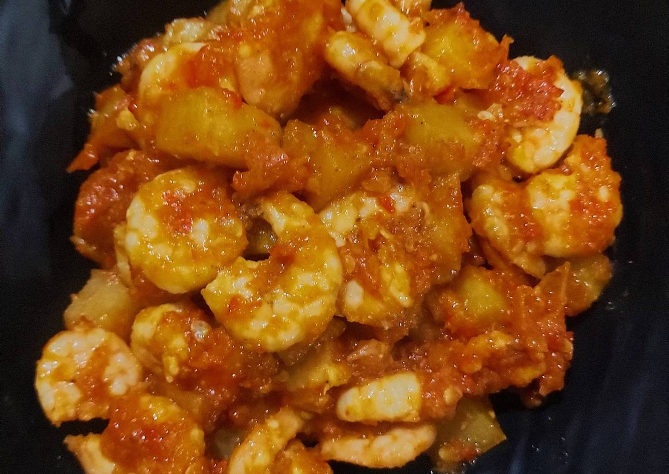 Udang dan Kentang Balado