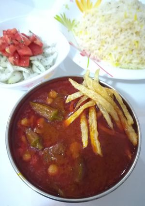 عکسی از دستور خورشت قیمه_بامیه