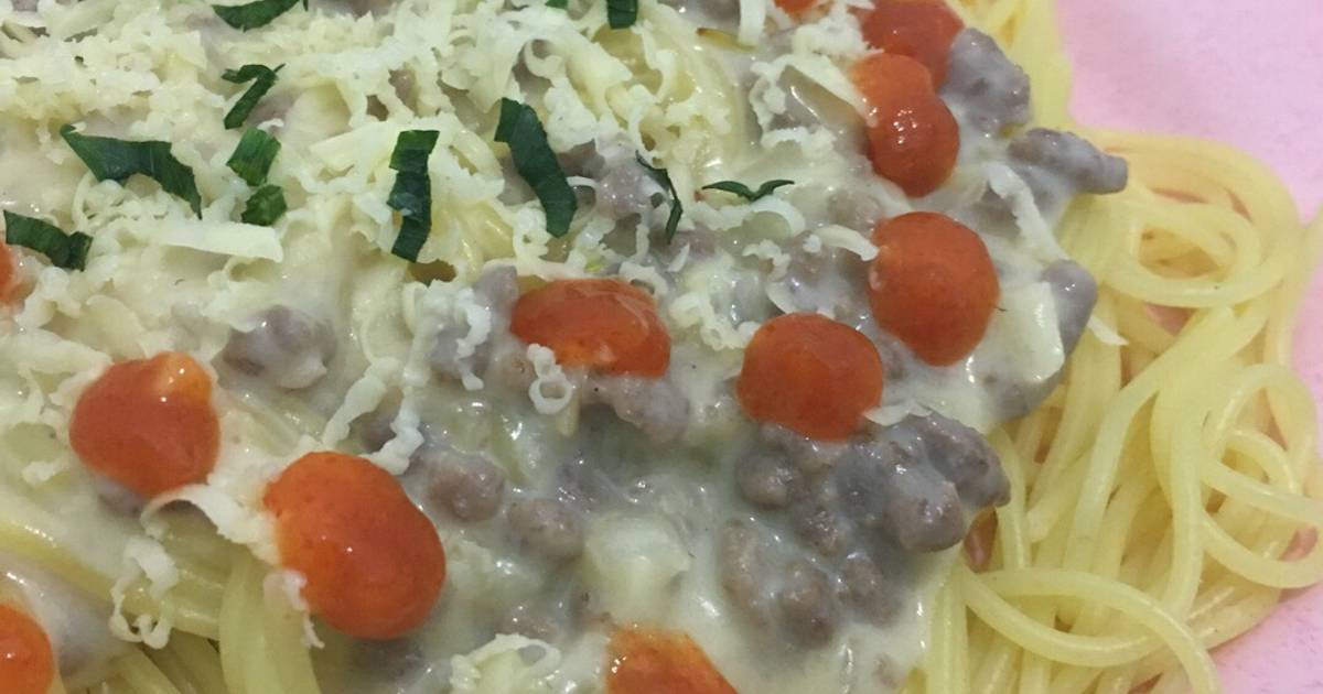 Resep Spaghetti Carbonara (Daging sapi cincang) oleh weniramdiastuti