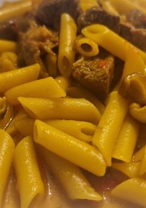 Una foto de Macarrones con Ternera y Shiitake