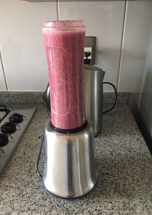 Una foto de Batido plátano manzana y arándanos