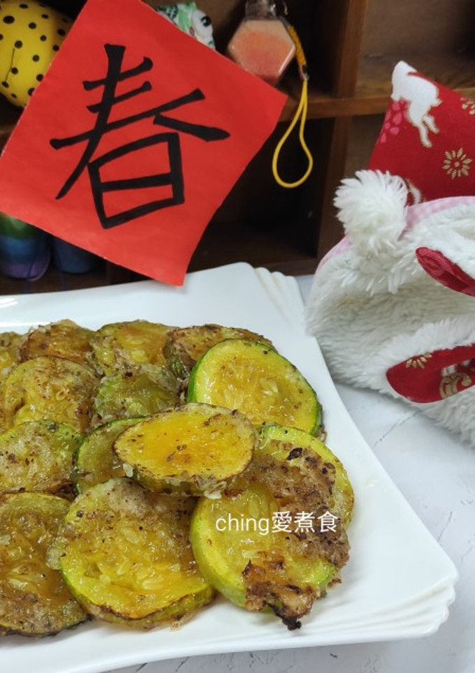 素食年菜上桌-香煎夏南瓜 的食譜成品照片